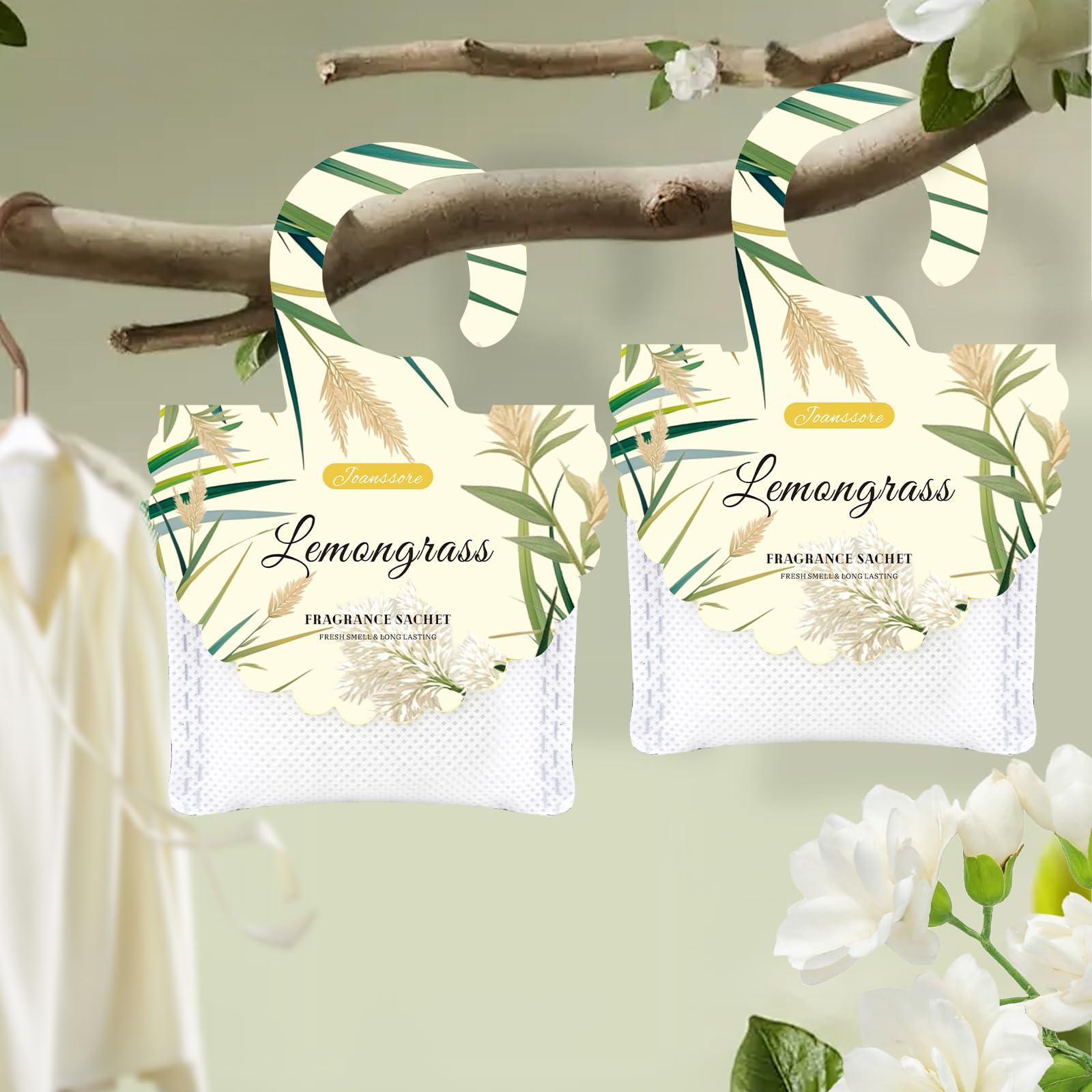 15 Packs Lemongrass Scented Sachets for Drawers and Closets (7.93 Ounce)