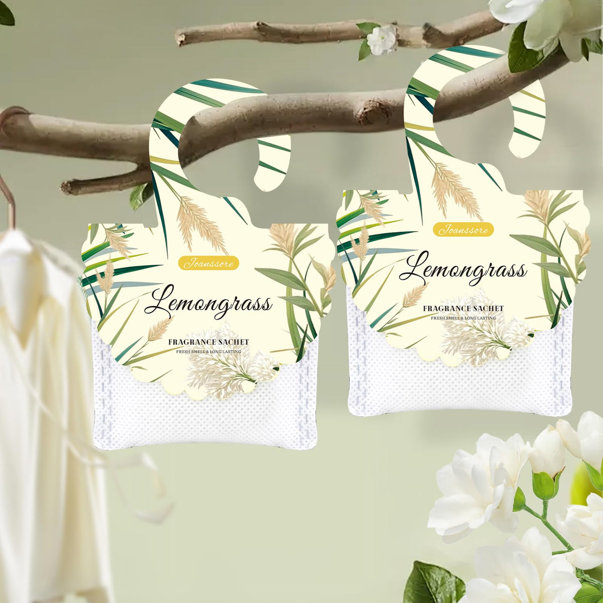 15 Packs Lemongrass Scented Sachets for Drawers and Closets (7.93 Ounce)