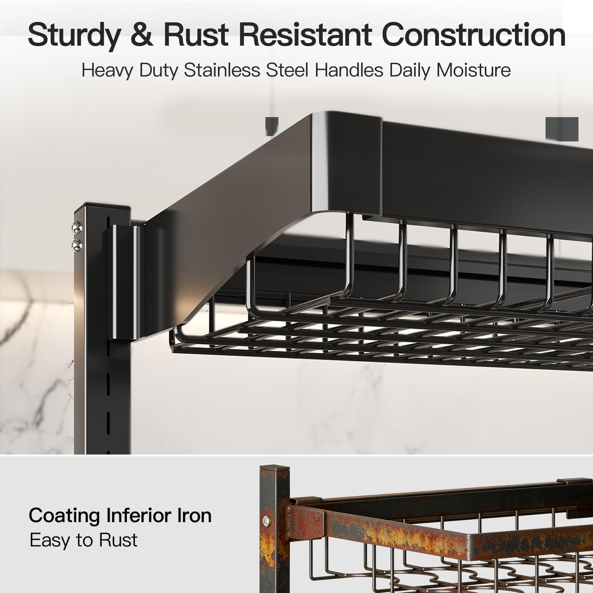 3 Tier Extra Large Stainless Steel Over The Sink Dish Drying Rack