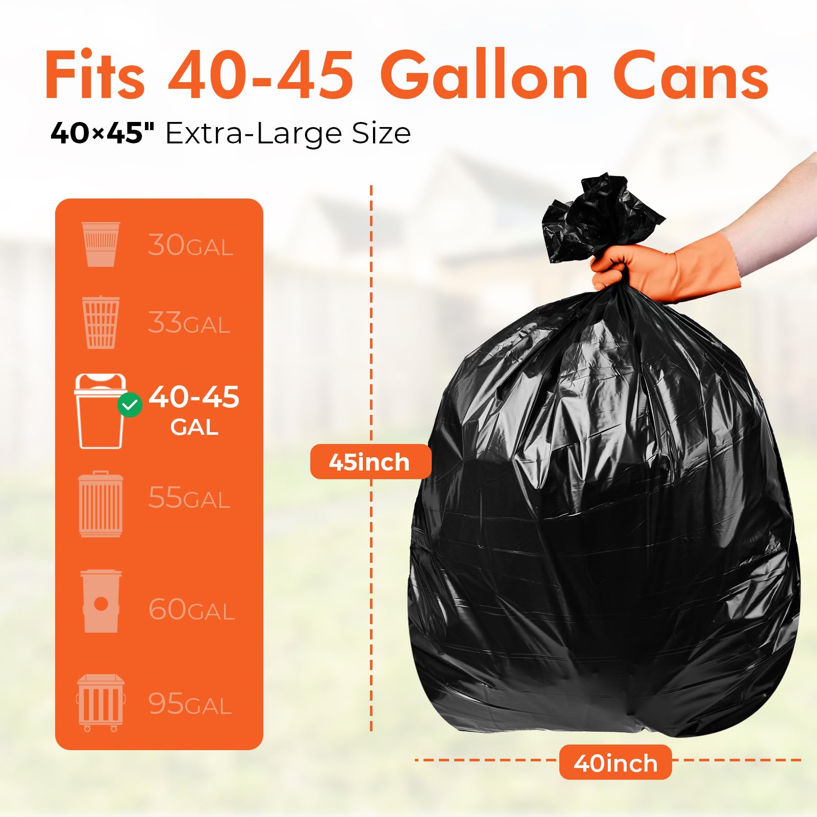 40 45 Gallon Trash Bags (125 Count)