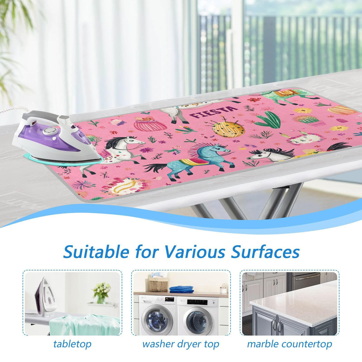 Ironing Mat Portable Ironing Pad Ironing Blanket for Table Top Heat Resistance Double