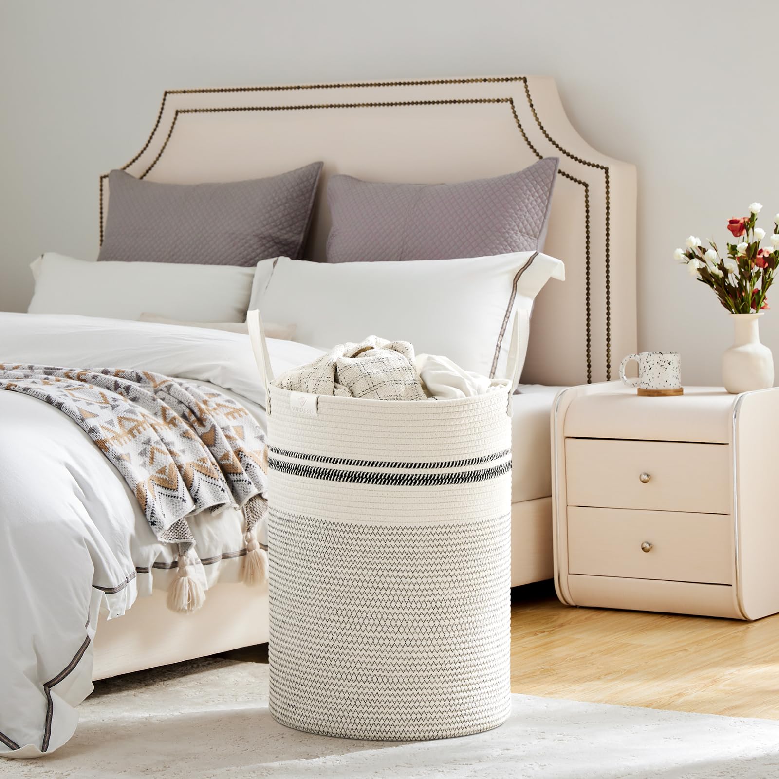 72L Tall Woven Rope Laundry Hamper (2434.6096 Fl Oz) - ModHome Supplies