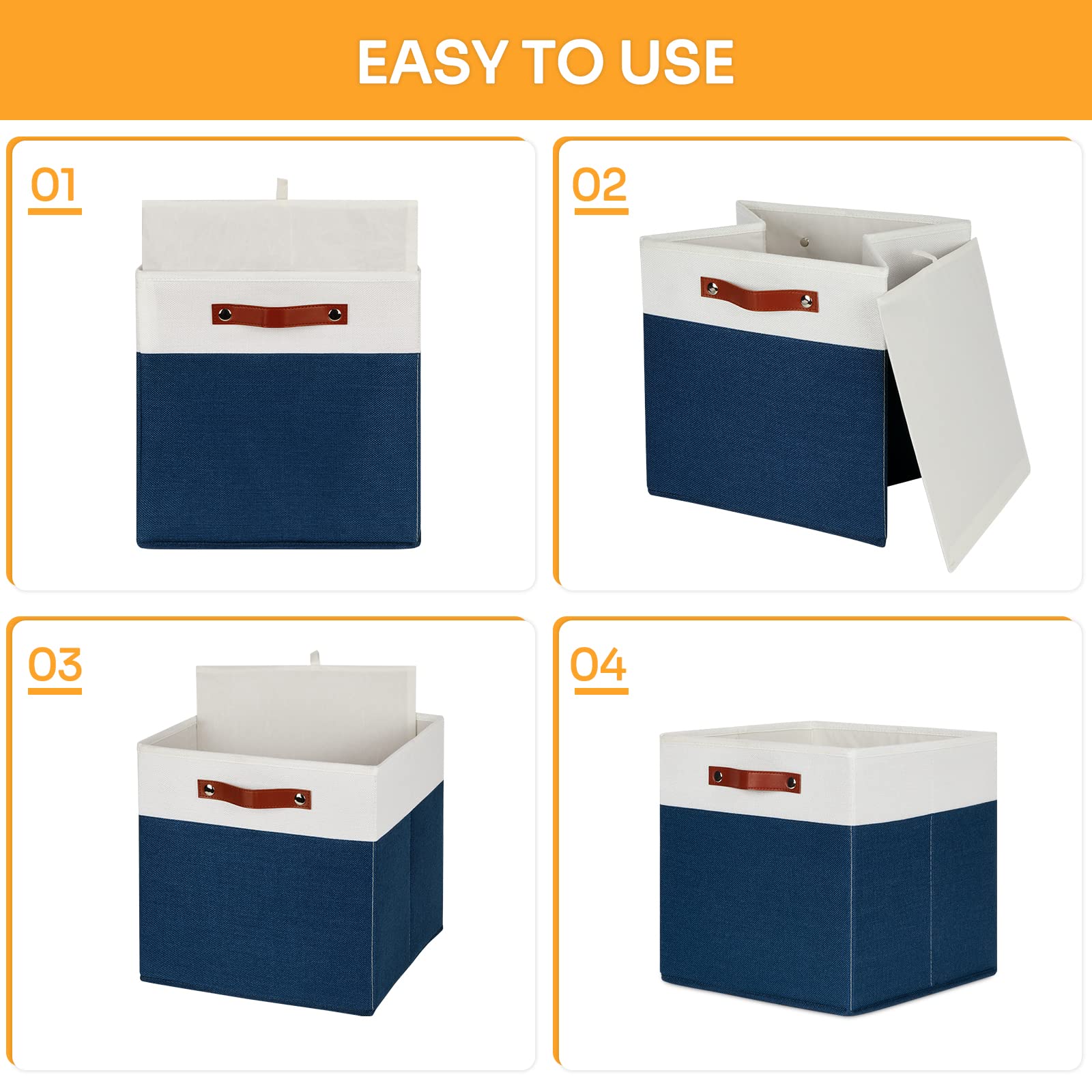 13 inch Cube Storage Bins (4 Count)