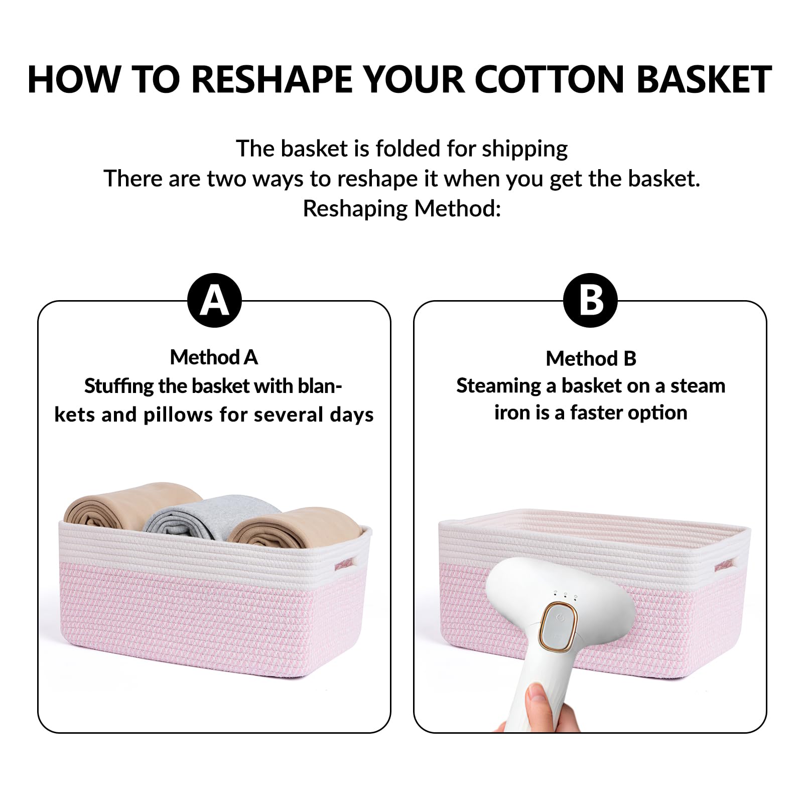Large Storage Baskets for Shelves (2 Count)