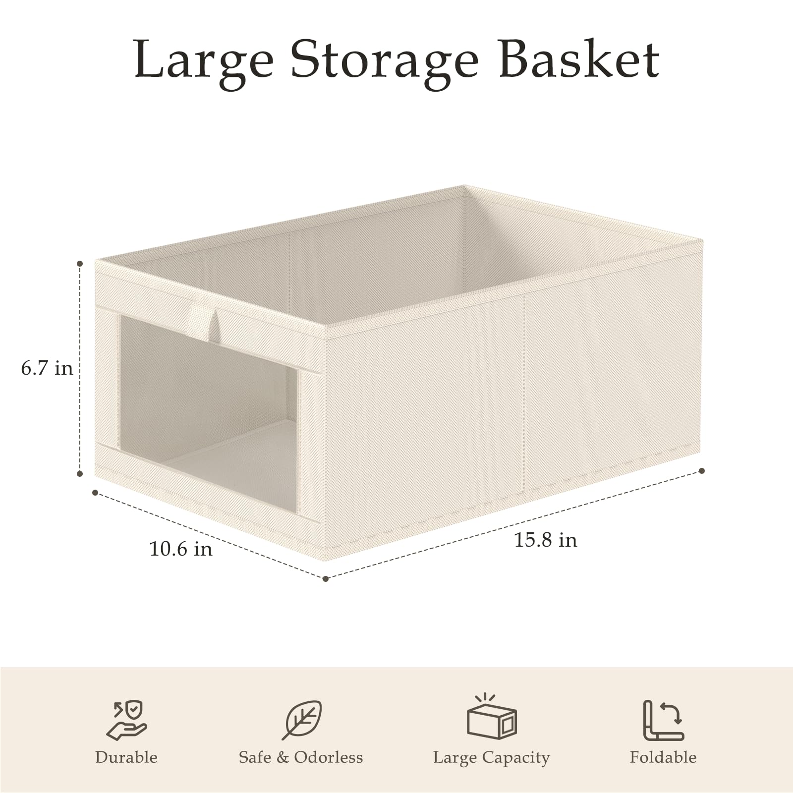Beige Linen Closet Organizers and Storage (8 Count)