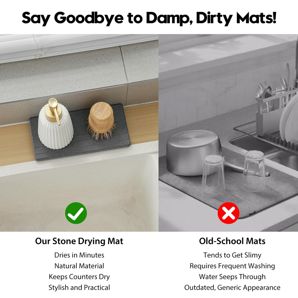 3 Pack Diatomite Stone Sink Tray (3 Count)