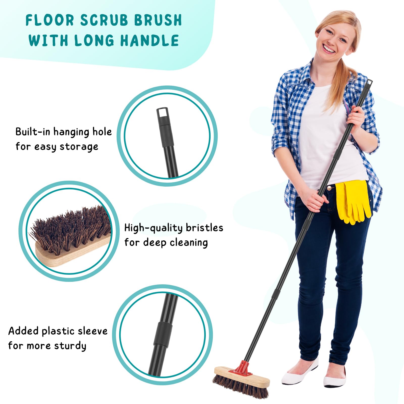 Deck Brush with Long Handle