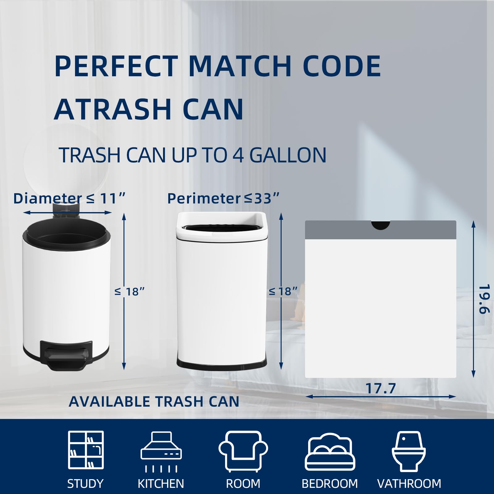 2.6 Gallon Mini Drawstring Trash Bags (120 Count)