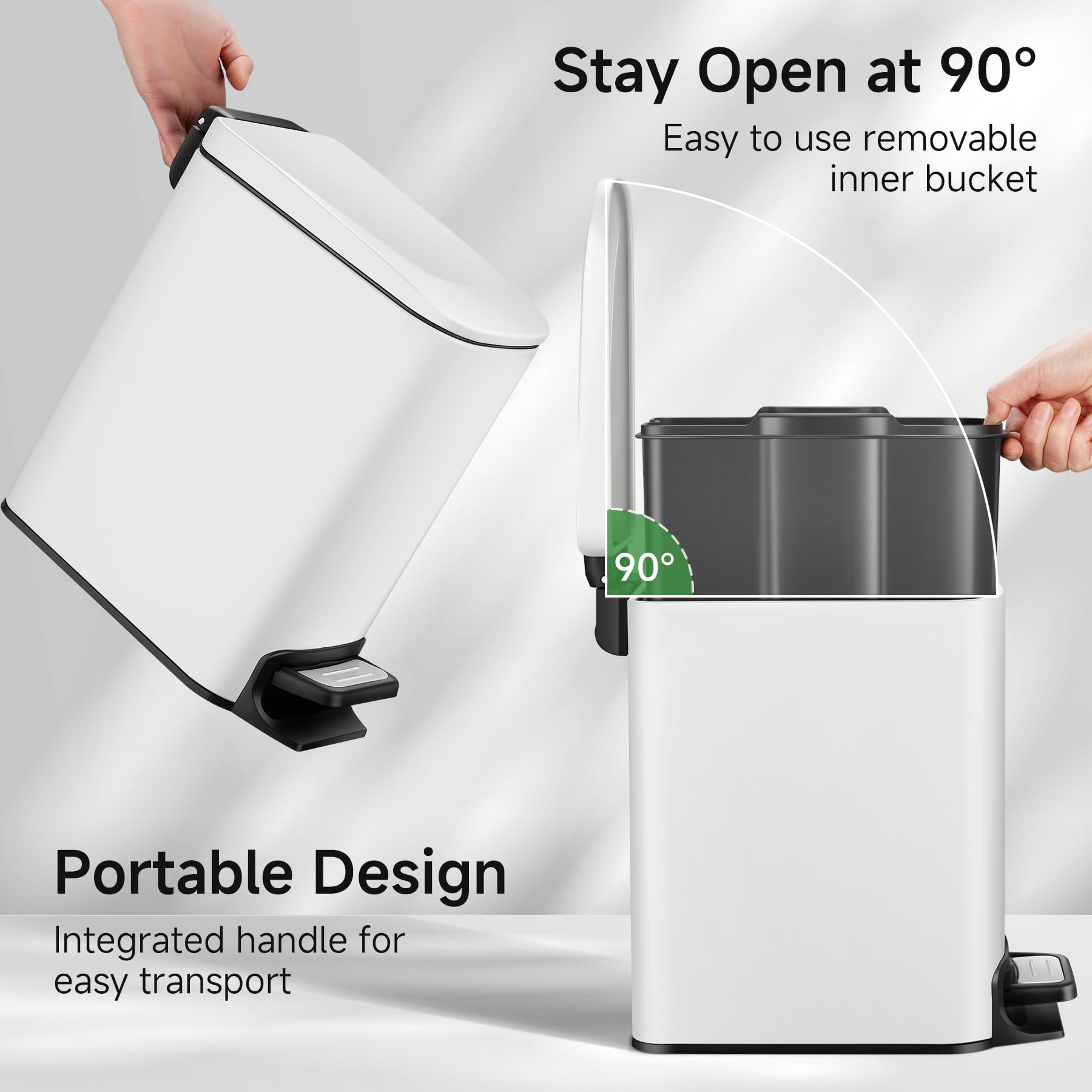 Small Bathroom Trash Can with Lid
