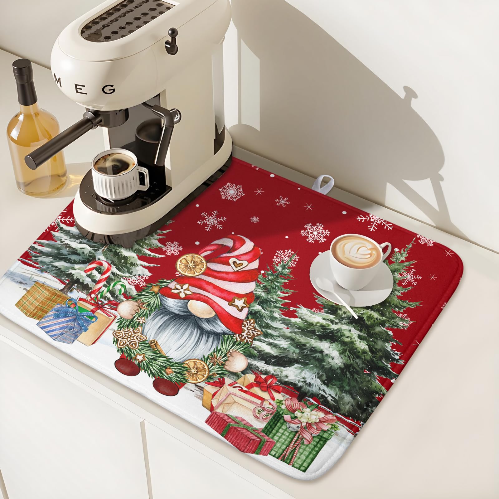 Christmas Dish Drying Mat for Kitchen Counter