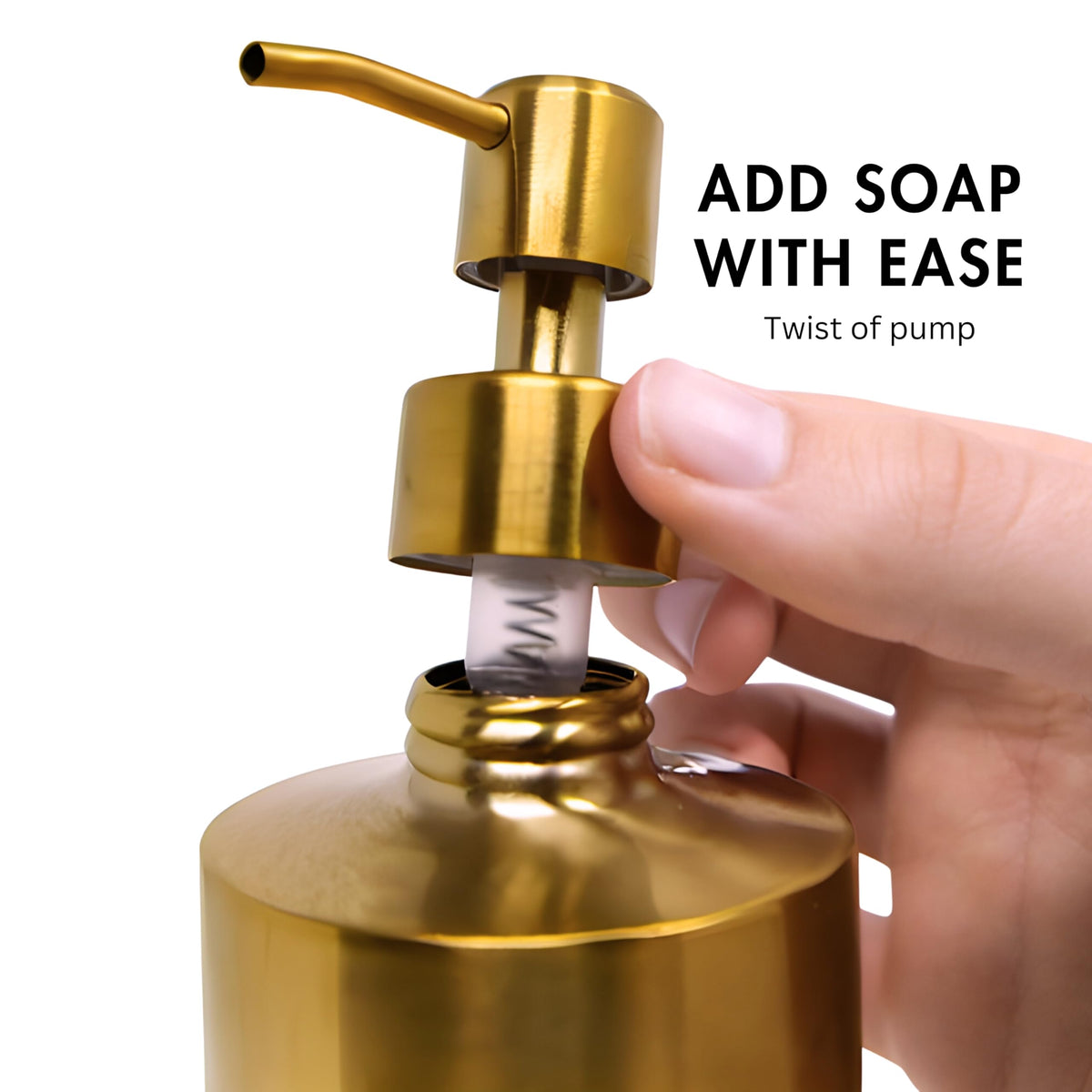 Brass Round Stainless Steel Soap Dispenser