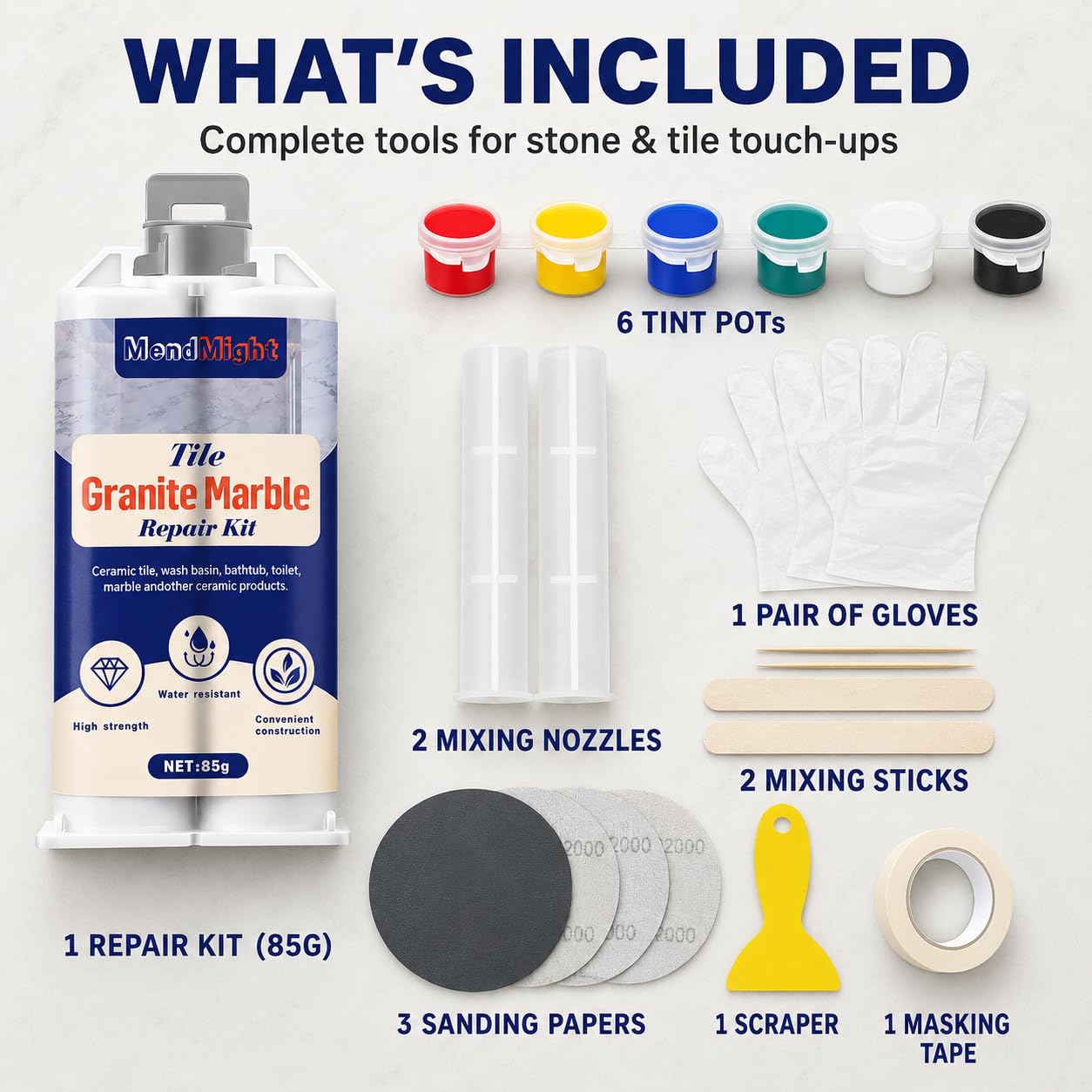 Quartz Countertop Repair Kit Color Match (2.9983 Ounce)