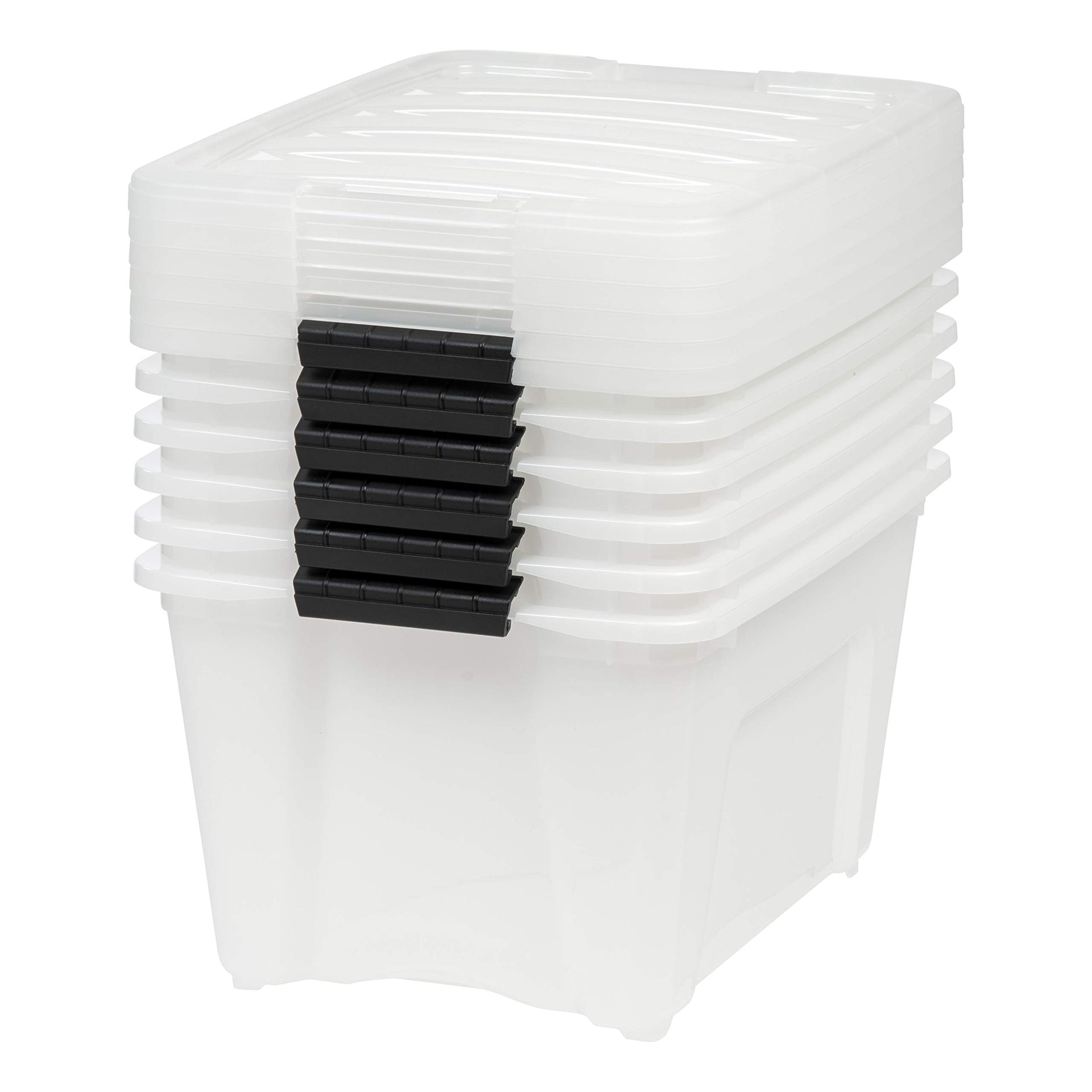 6 Pack 32 Quart Storage Bins with Lids (6 Count)