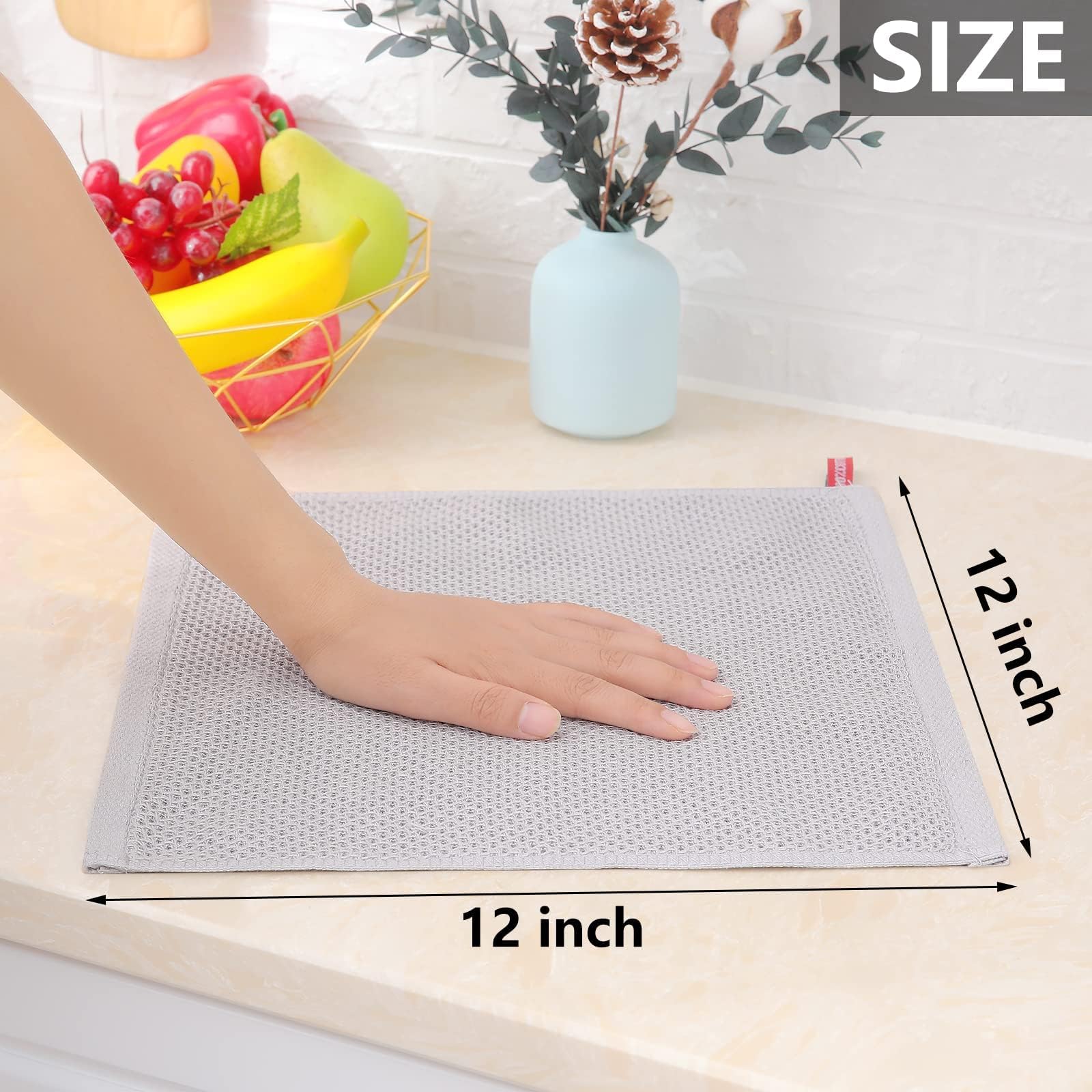 100% Cotton Waffle Weave Kitchen Dish Cloths 18 (18 Count)
