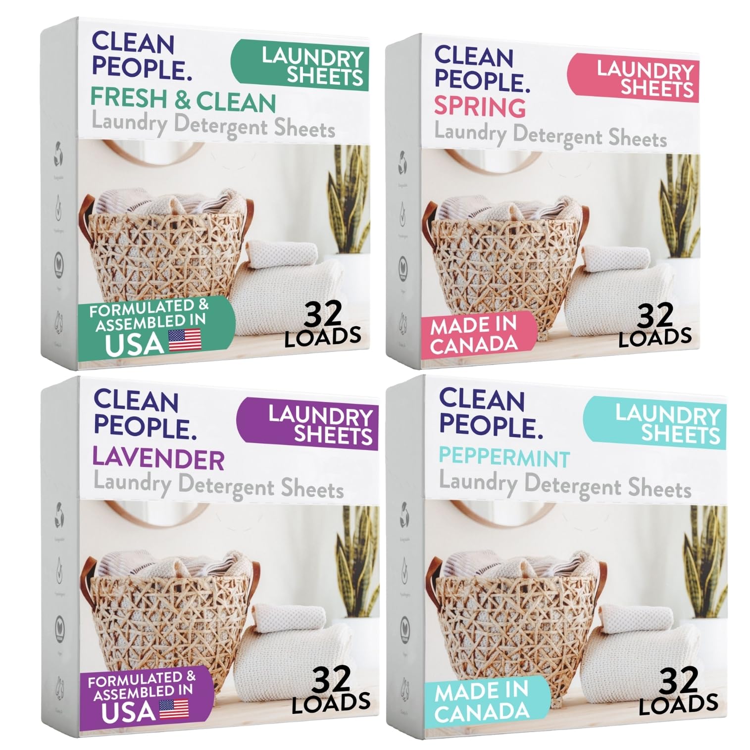 Clean People Laundry Detergent Sheets (128 Count)