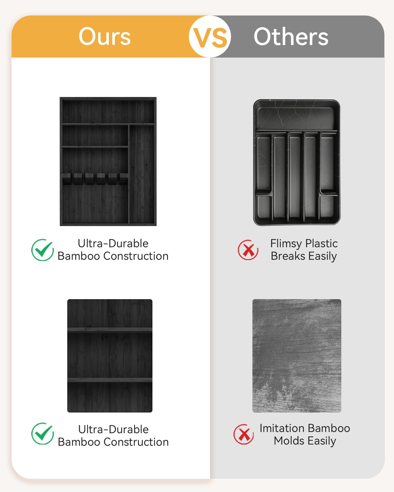 ofidra Bamboo Silverware Organizer