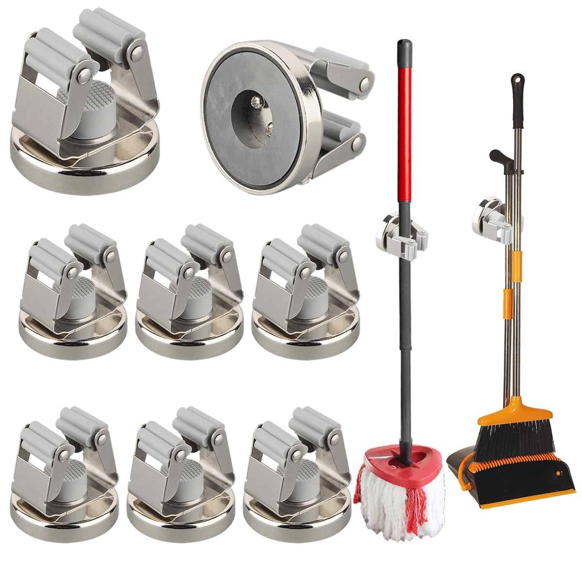Magnetic Broom Holders (8 Count)