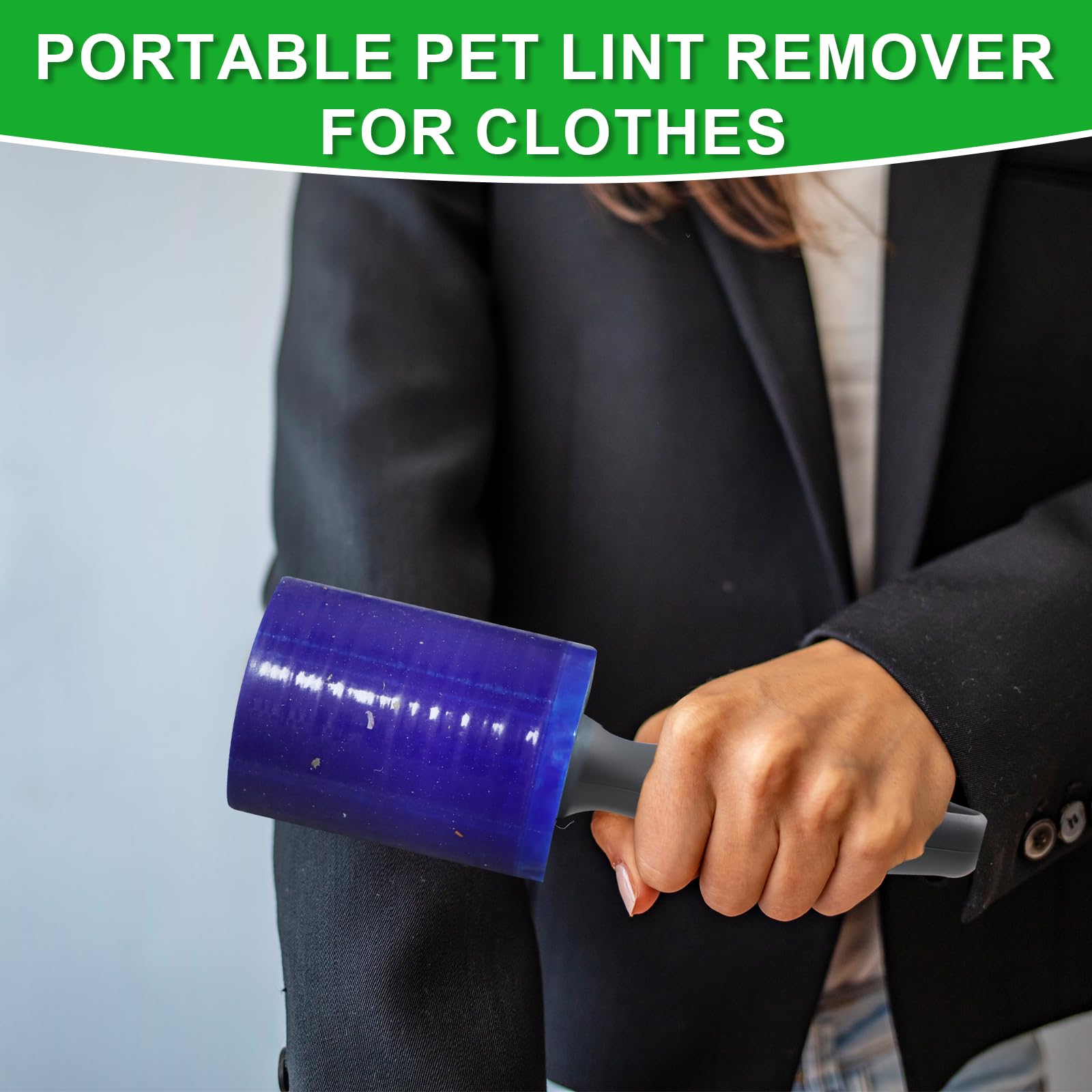 Lint Roller for Pet Hair 500 Sheets Extra Sticky Pet Hair Remover for Clothes Furniture Carpet Cleaner Cars Dogs Travel
