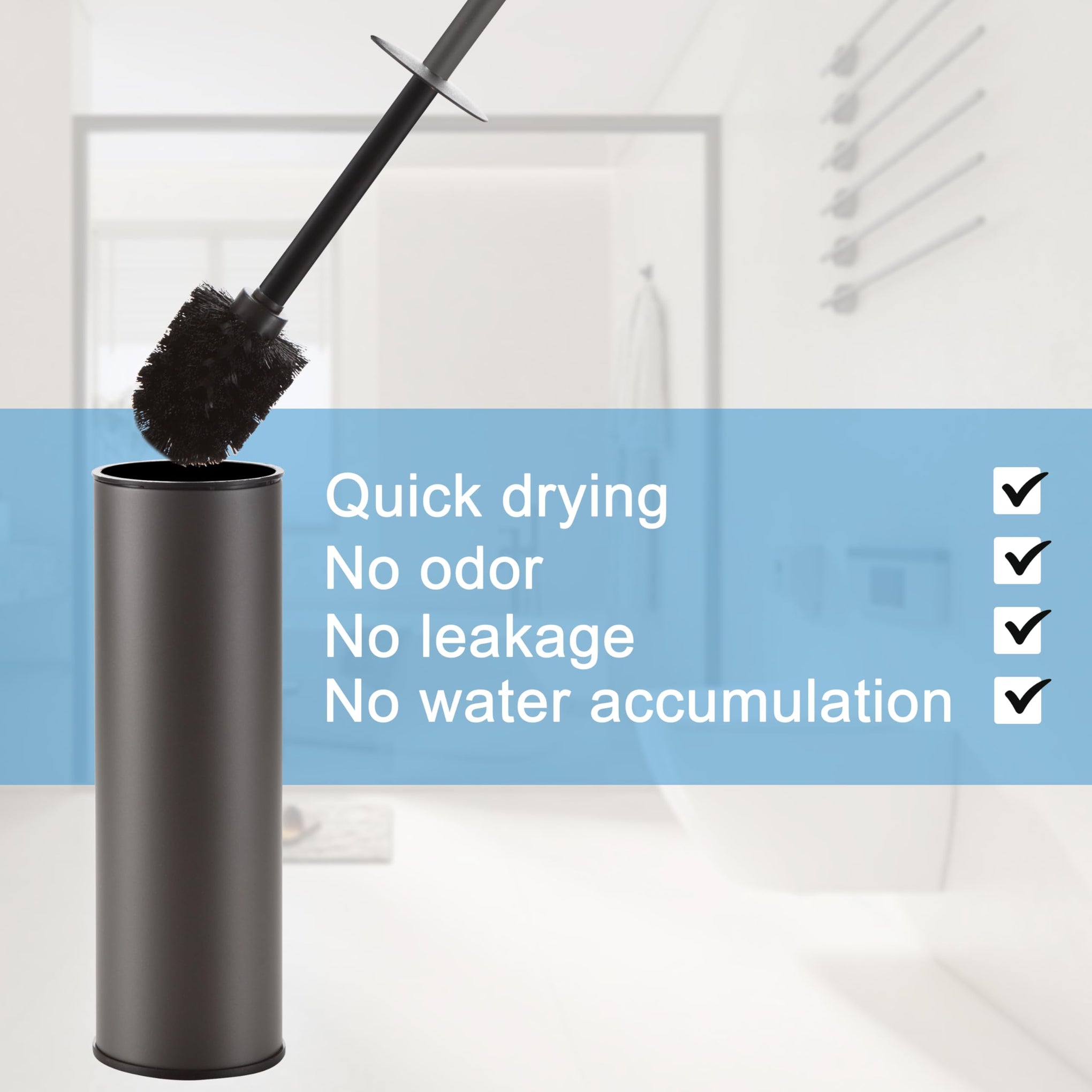 Gunmetal Grey Toilet Brush and Holder