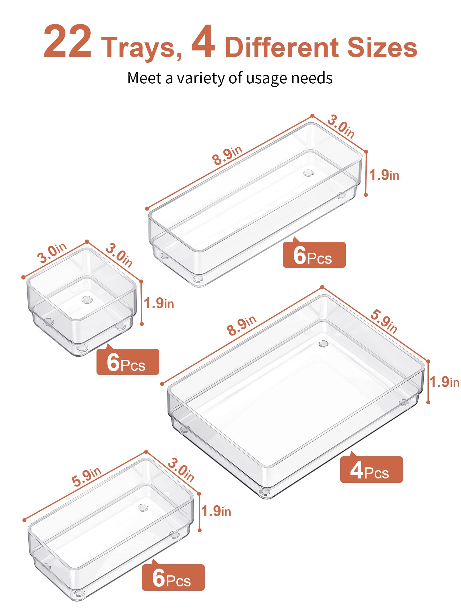 22 PCS Drawer Organizer (22 Count)