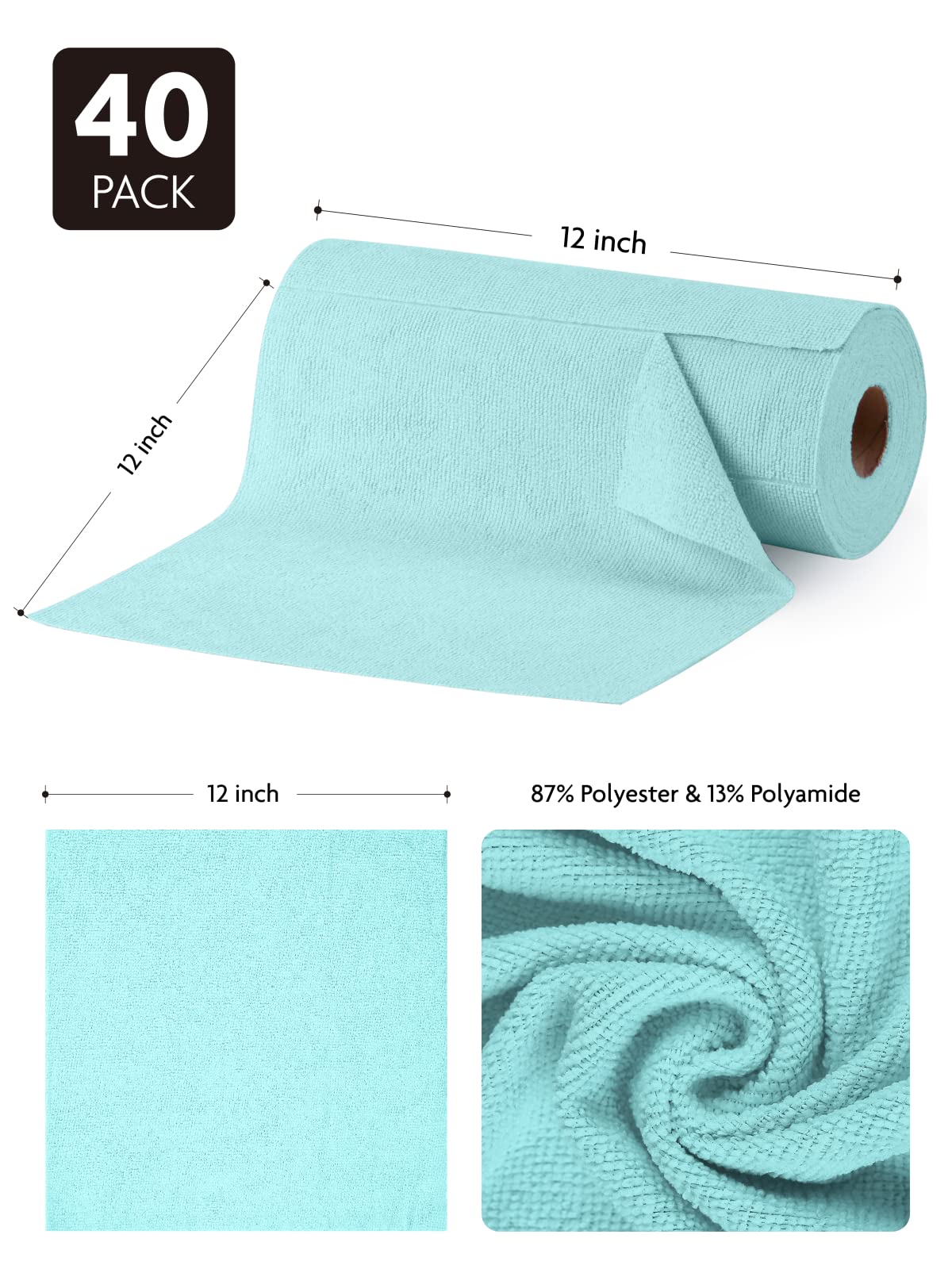 Microfiber Cleaning Cloth Roll (40 Count) - ModHome Supplies
