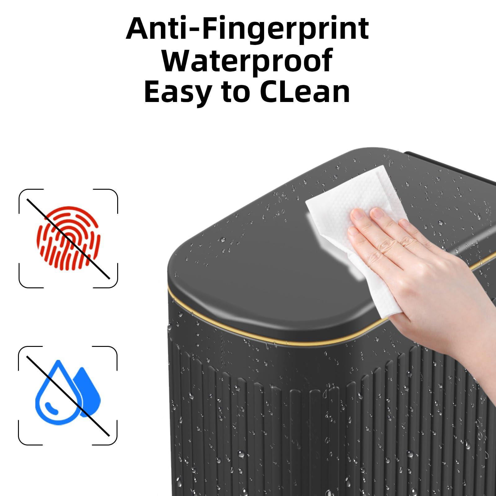 2.6 Gallon Slim Bathroom Trash Can with Soft Close Lid