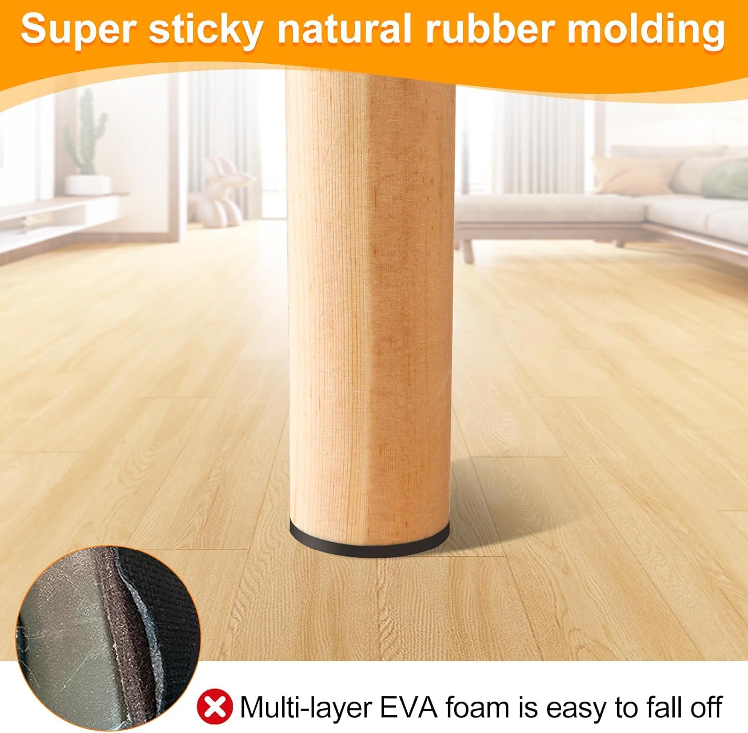 Non Slip Rubber Furniture Pads & Grippers (24 Count)