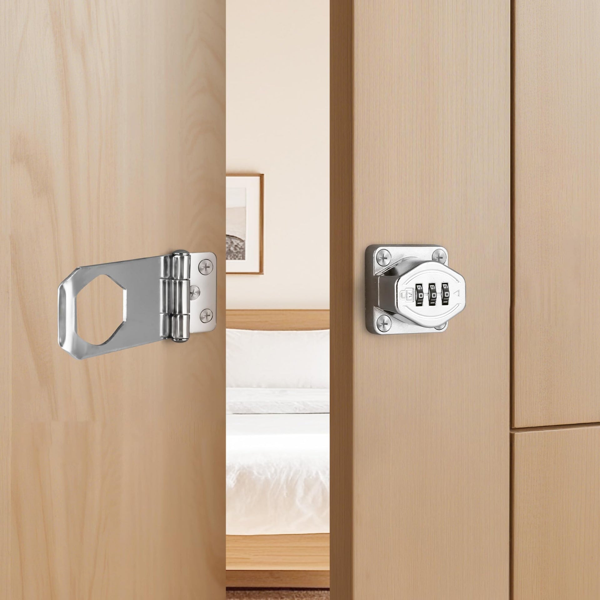 4 inch 180 Degree Hasp Latch with Combination Lock (2 Count)