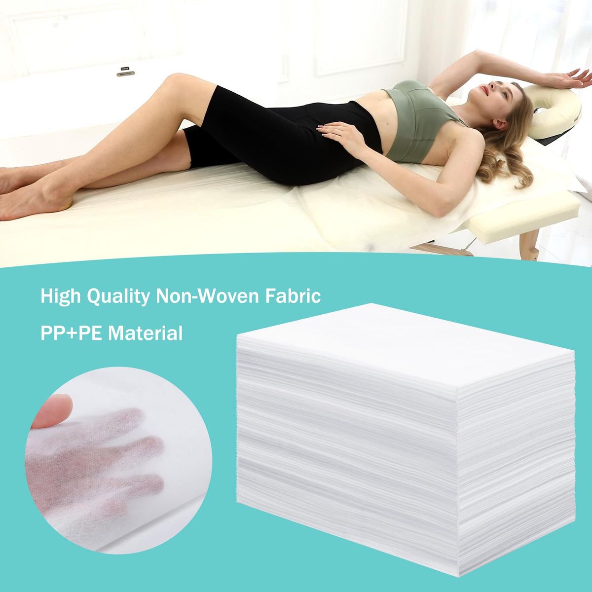 Disposable Bed Sheets for Massage Table 50 Pcs 31" x 71" Waterproof Massage Table Sheets Soft Non Woven Fabric SPA Massage Table Bed Cover Breathable for Beauty Tattoos Waxing Travel (50 Count)