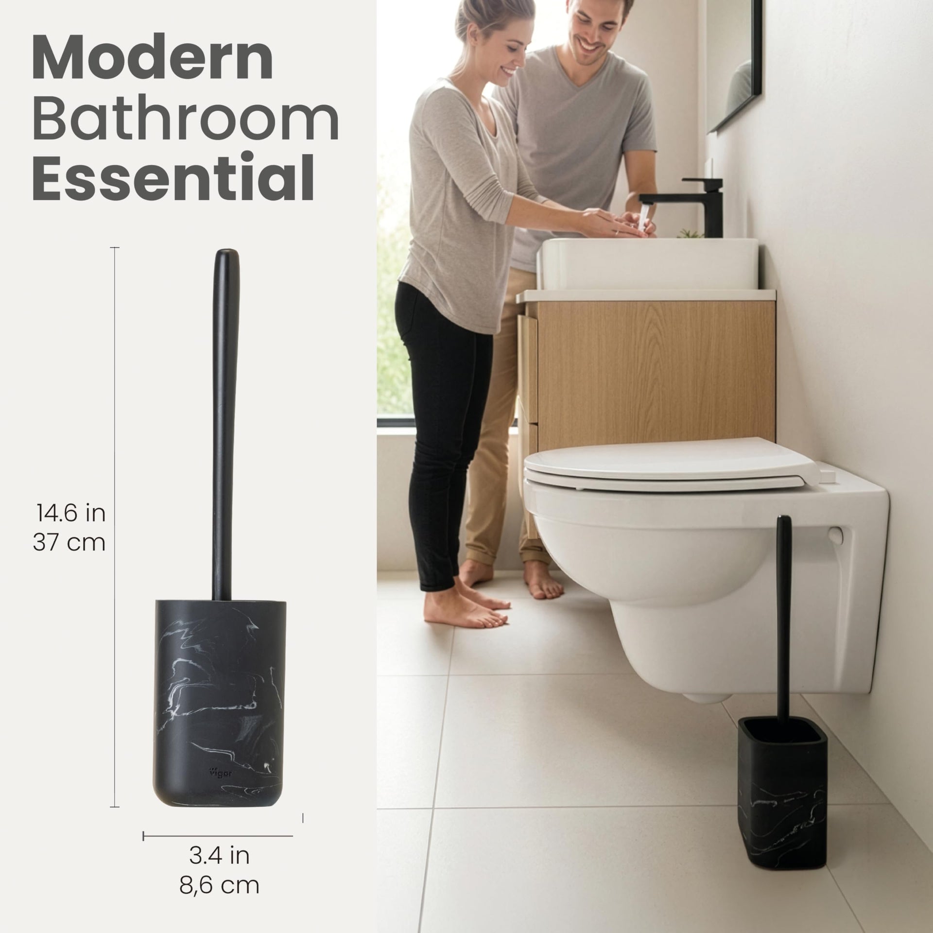 Zense Toilet Brush and Holder Set
