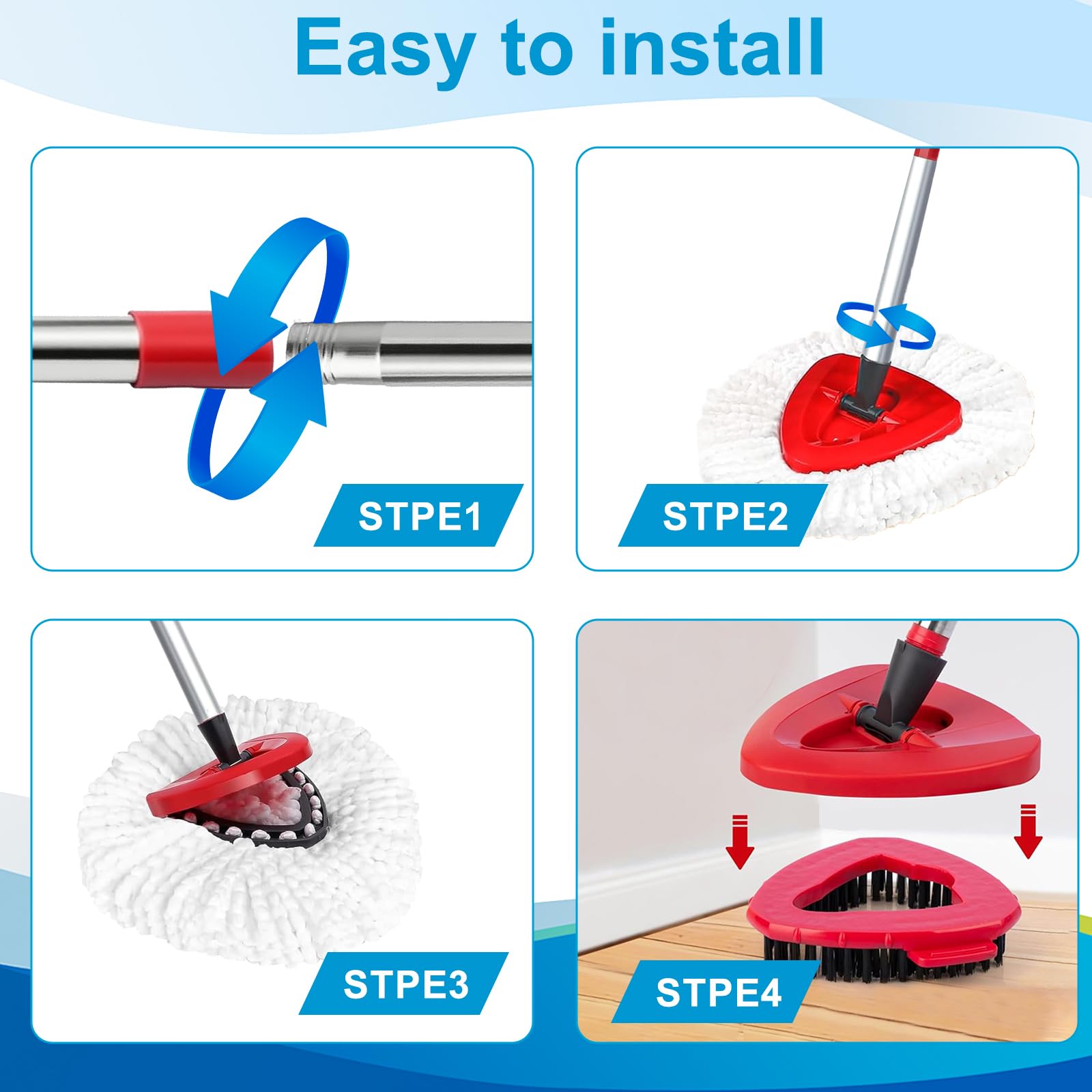 Spin Mop Head & Brush Replacement for O Cedar EasyWring 1