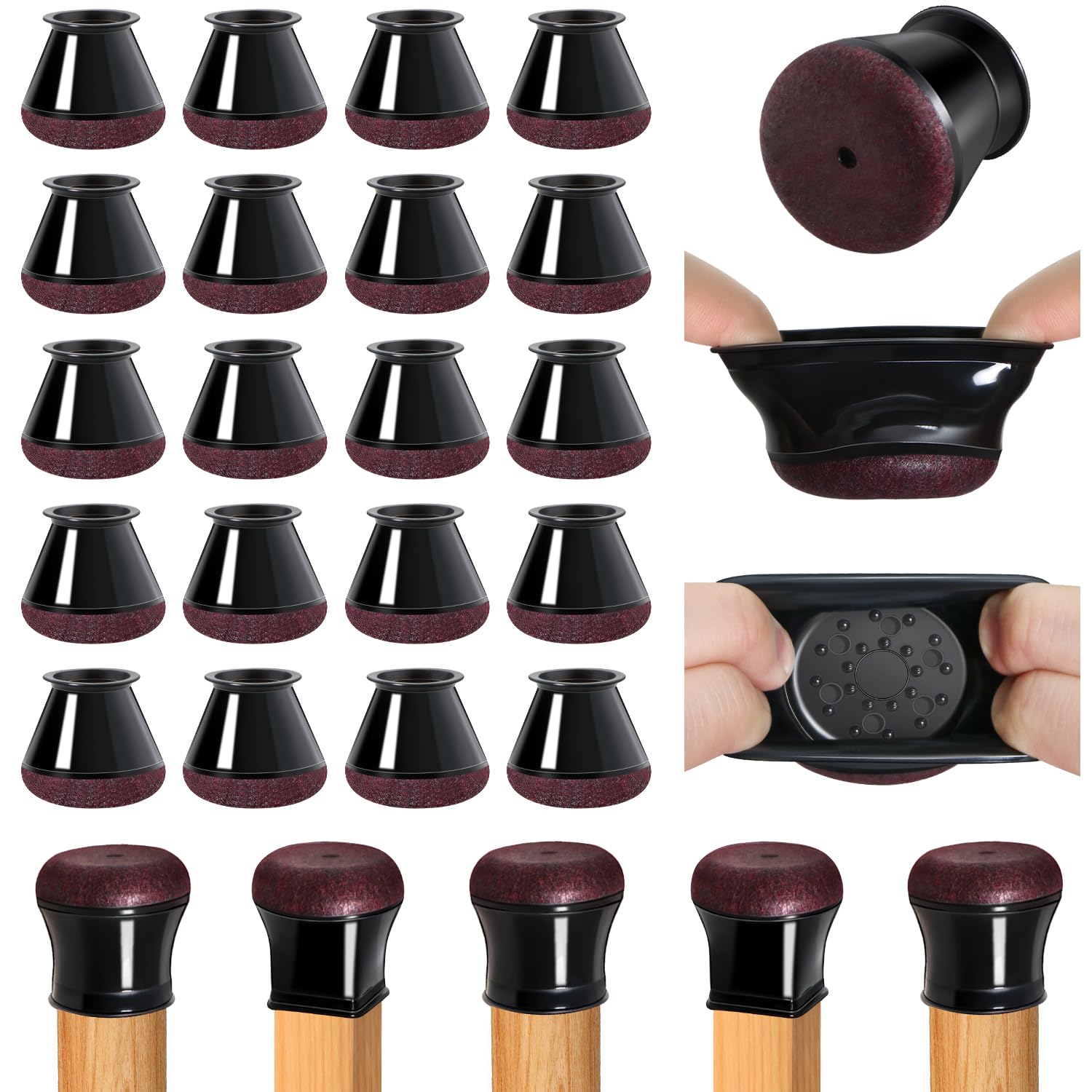 20 Pcs Chair Leg Floor Protectors for Hardwood Floors (20 Count)