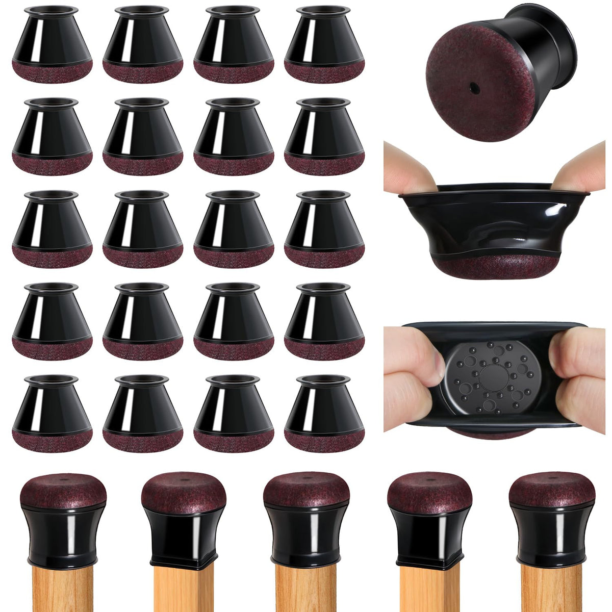 20 Pcs Chair Leg Floor Protectors for Hardwood Floors (20 Count)