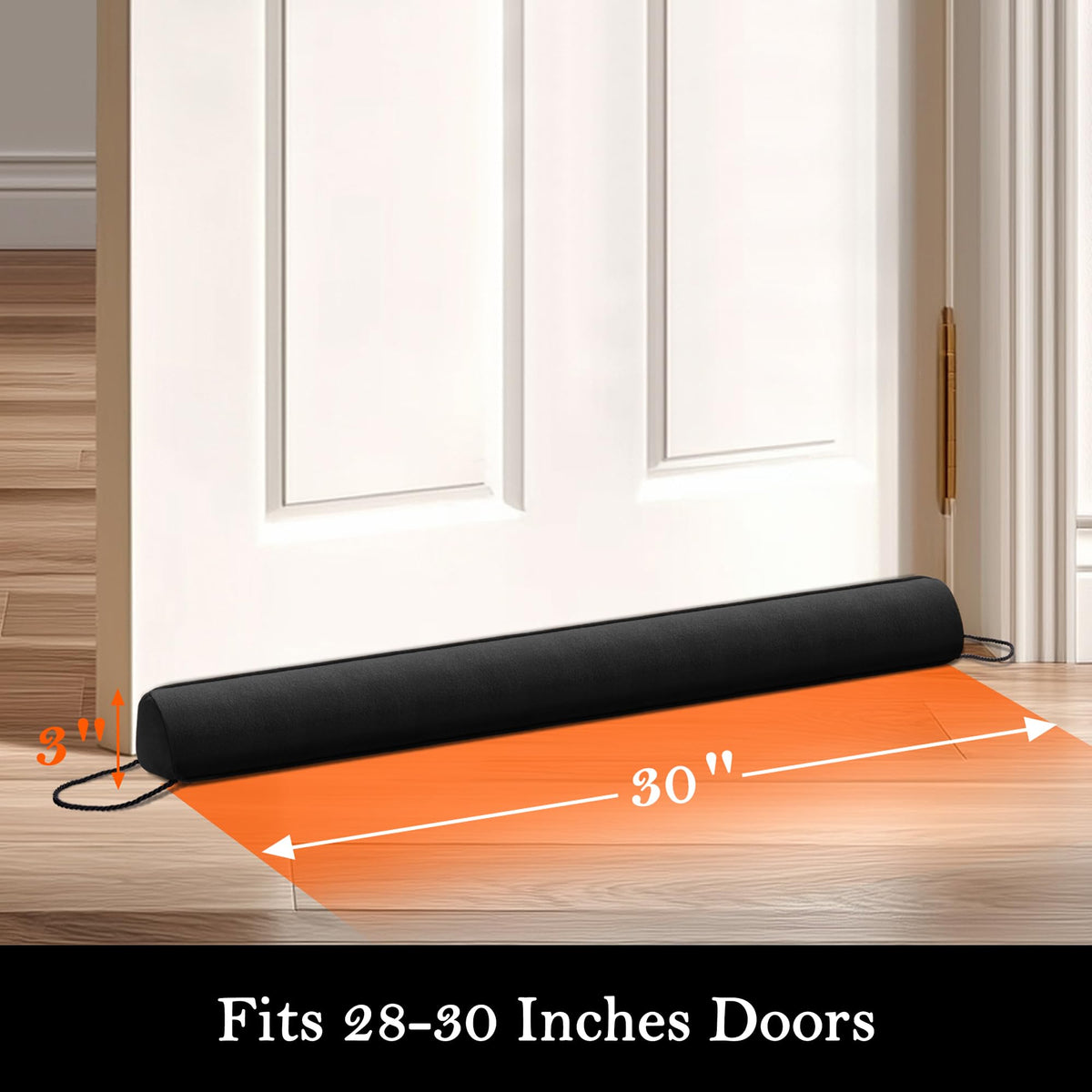 Door Draft Stopper with Removable Washable Cover