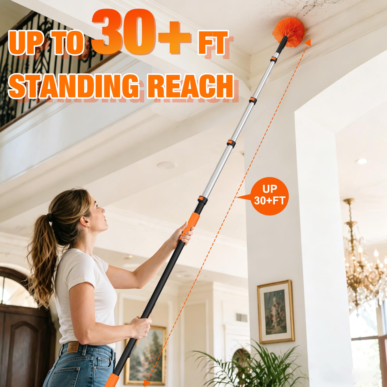 30FT Cobweb Duster with Extension Pole