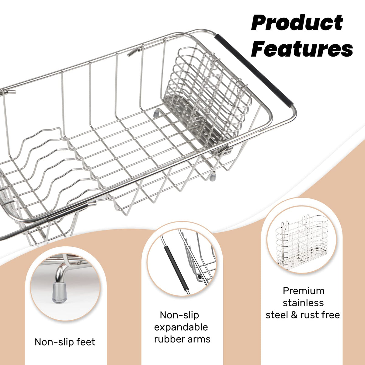 Sink Dish Drainer Rack