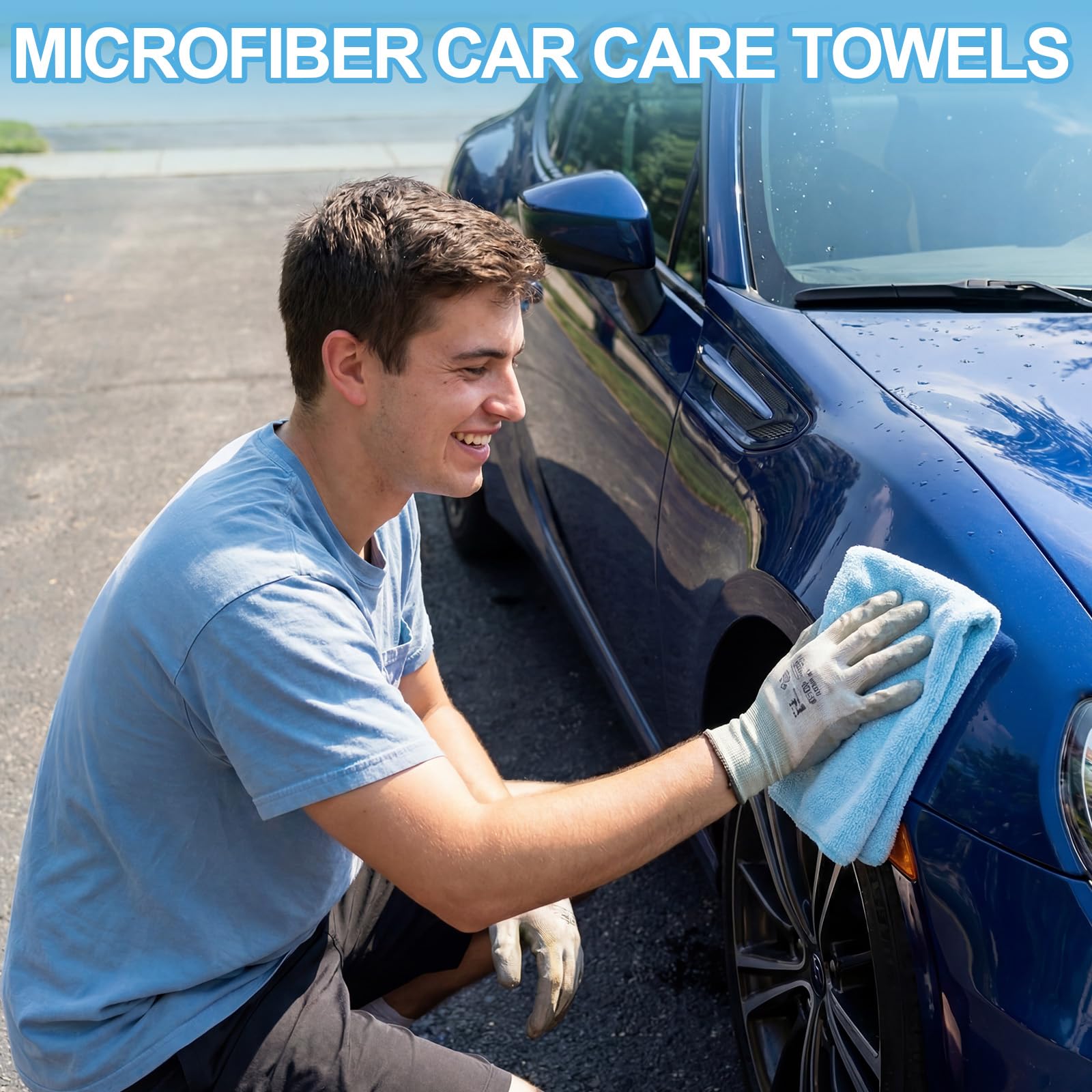 Cleaning Cloths for Cars 16 x 16 Inch Ultra Absorbent Towels Drying Microfiber Reusable Cleaning Supplies House Kitchen Window Microfiber Towel (60 Count)