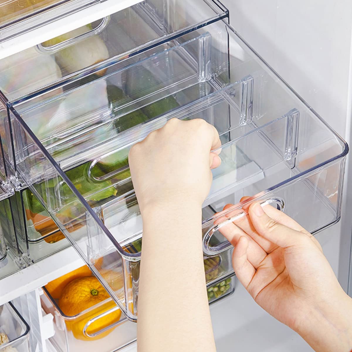 2Pack Stackable Fridge Drawers Pull (2 Count)