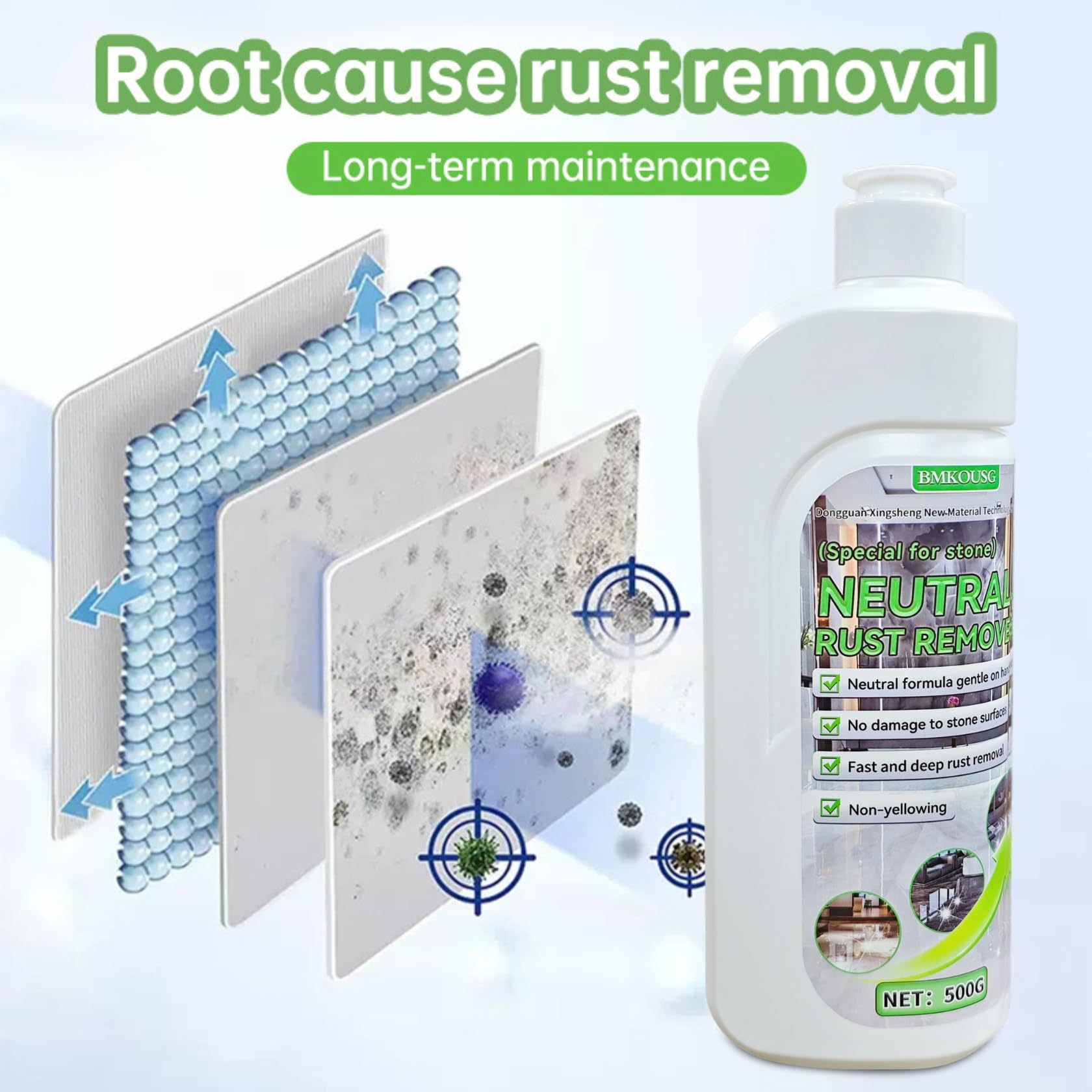 500ml Neutral Rust Remover for Stone & Metal (17 Fl Oz)