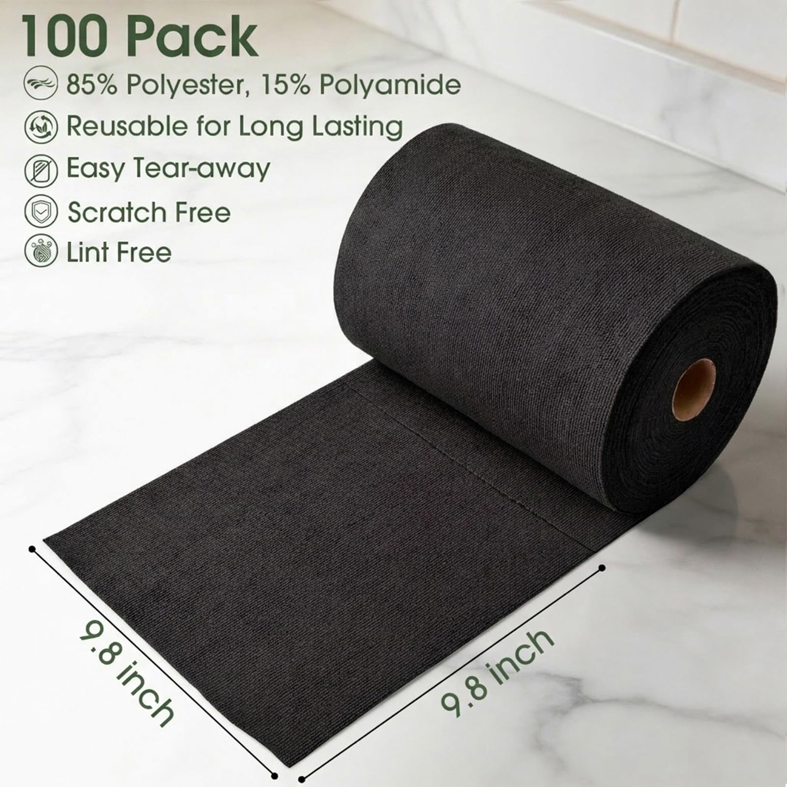 Microfiber Cleaning Cloth Roll (100 Count)