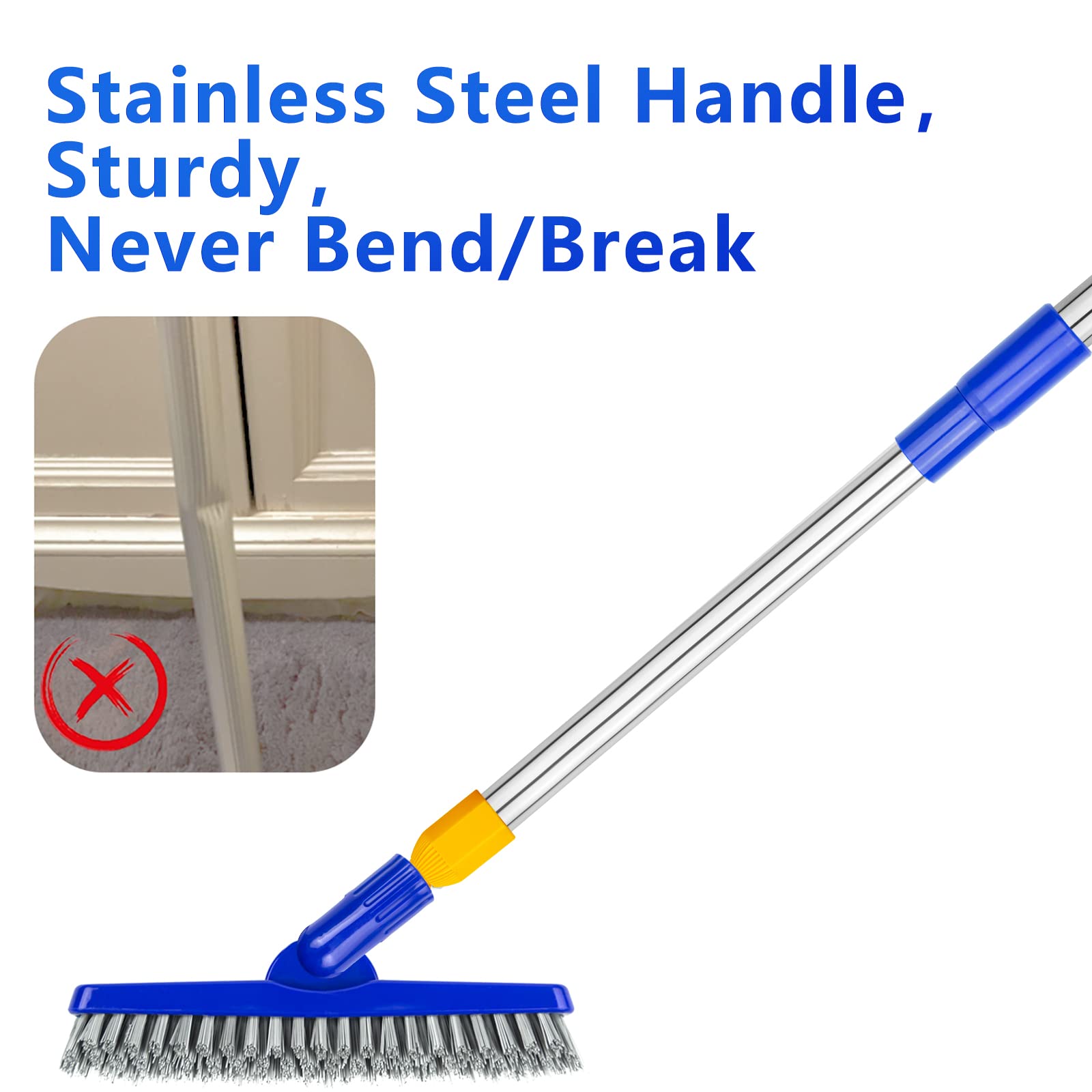 2 Pack Grout Brush with Long Handle