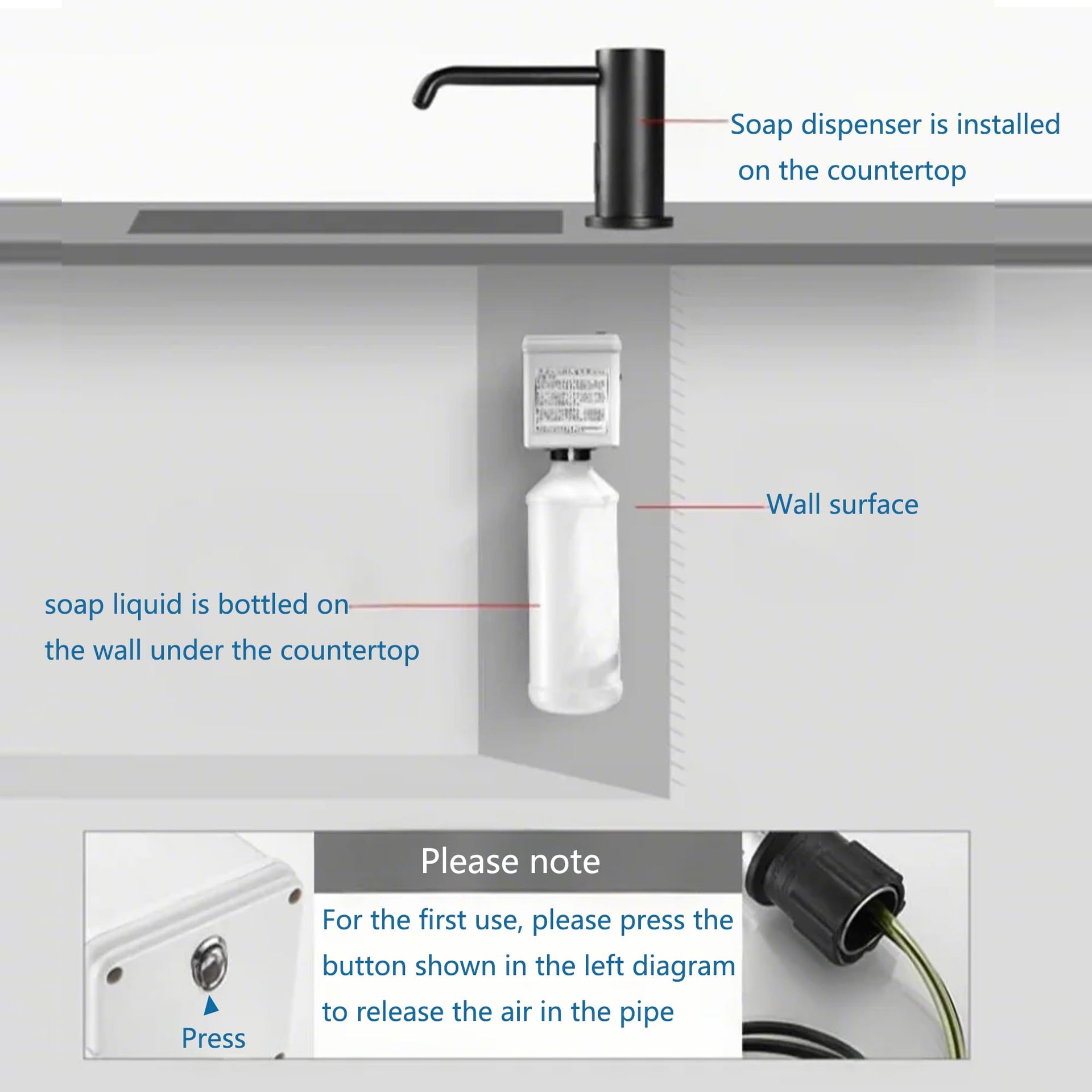 Touchless Automatic Soap Dispenser Built in Sink Electric Soap Dispenser