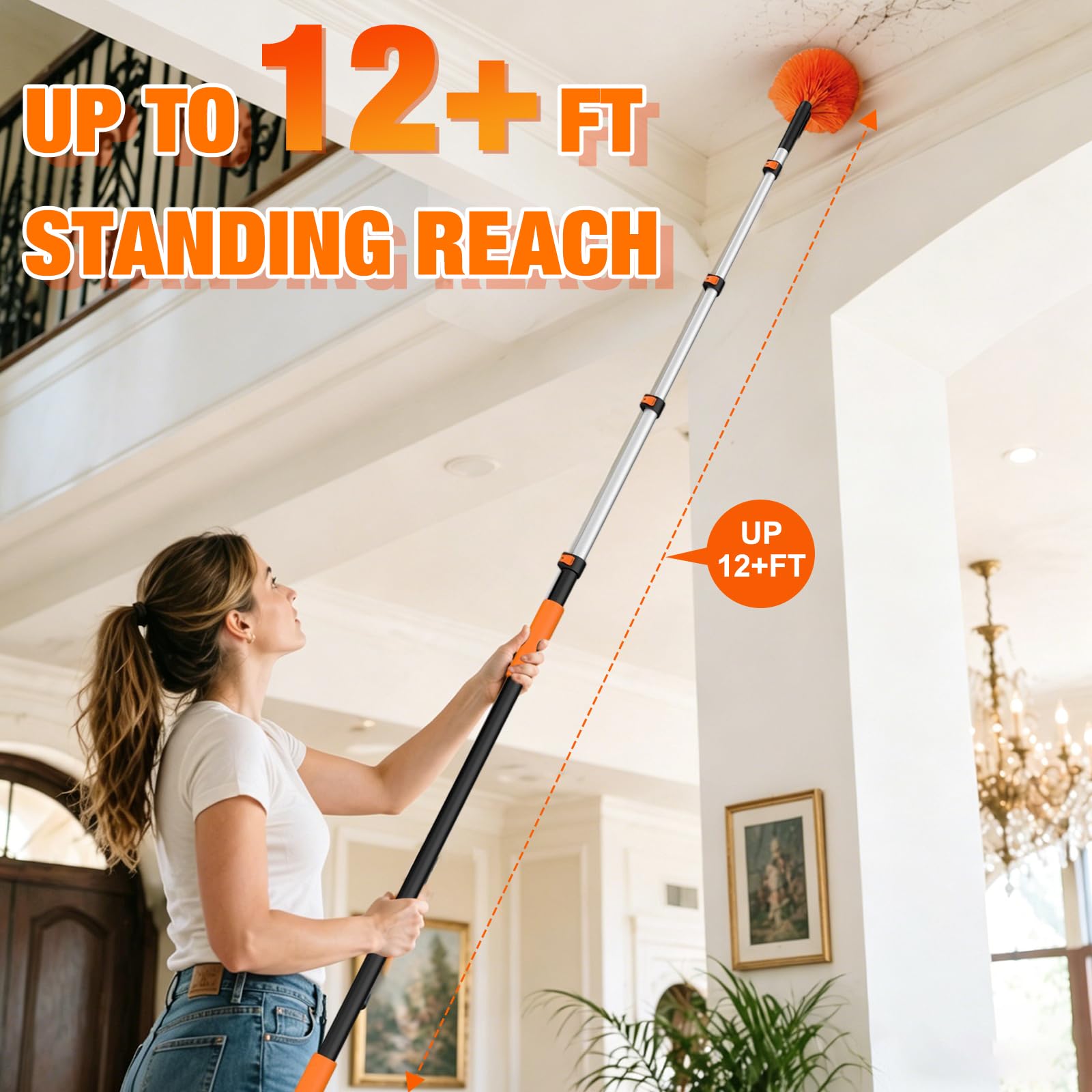 12FT Cobweb Duster with Extension Pole