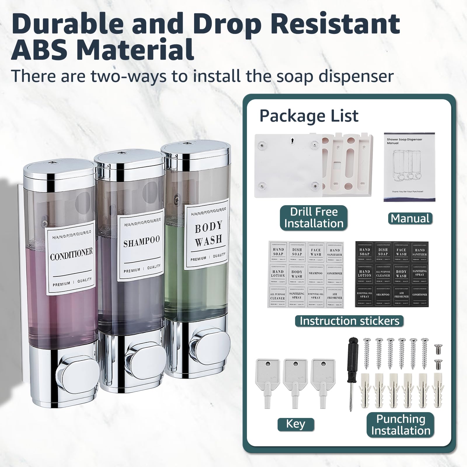 Shampoo and Conditioner Dispenser