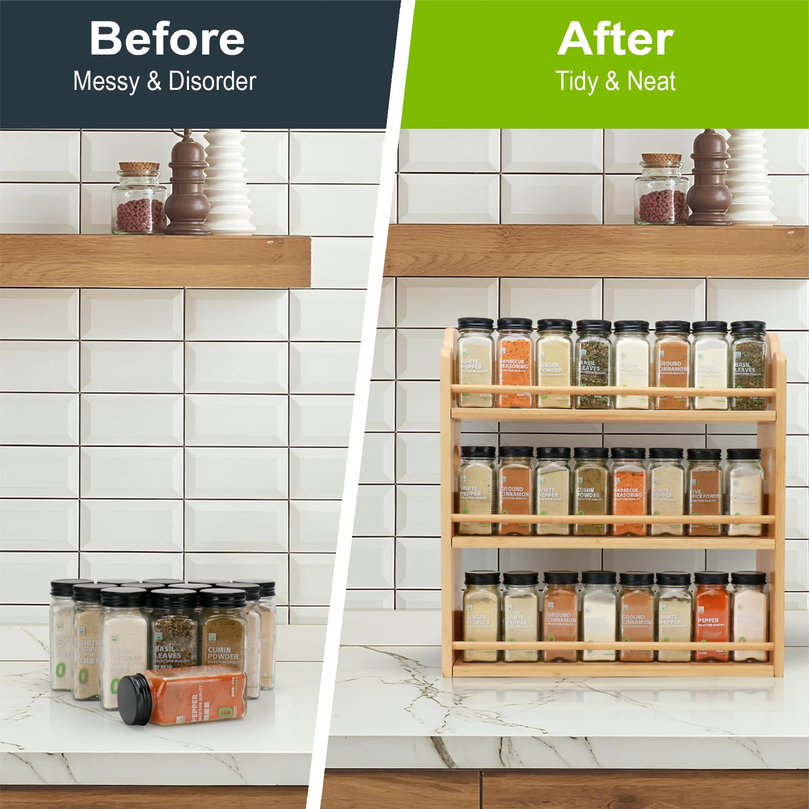 3 Tier Bamboo Spice Rack