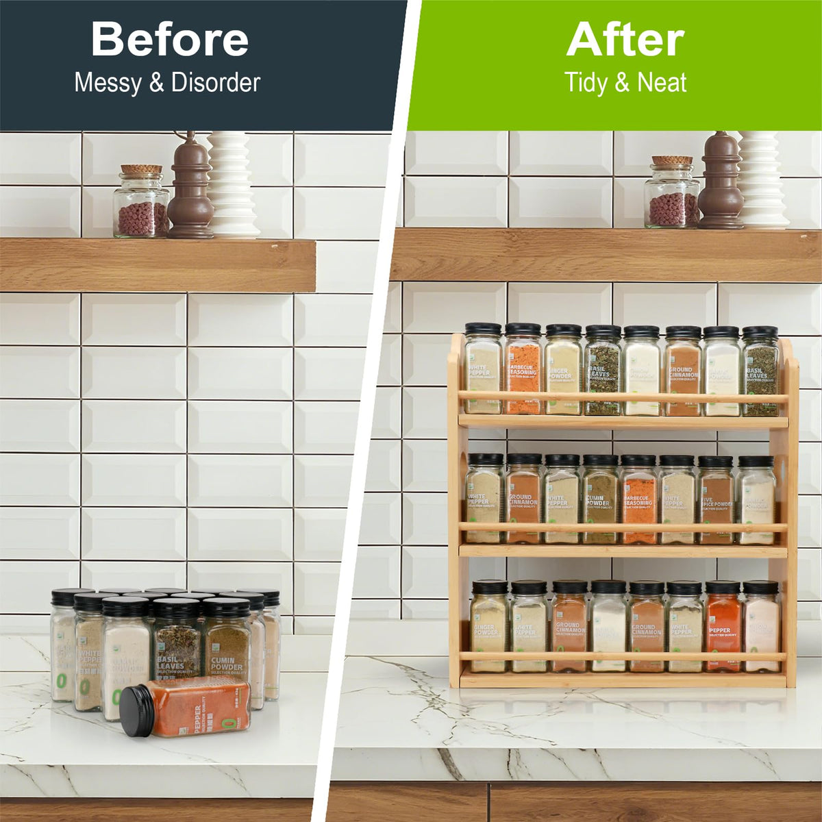 3 Tier Bamboo Spice Rack
