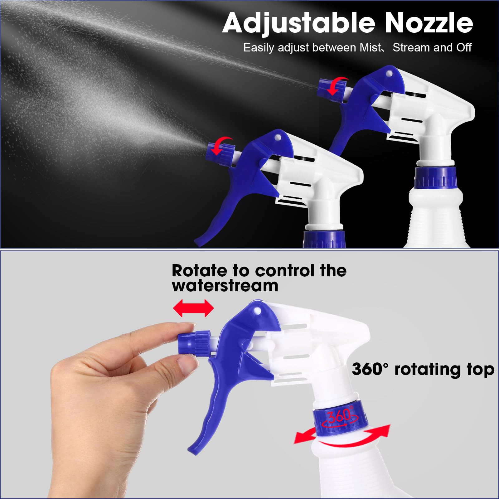 12 Pcs 16 Oz Plastic Spray Bottles
