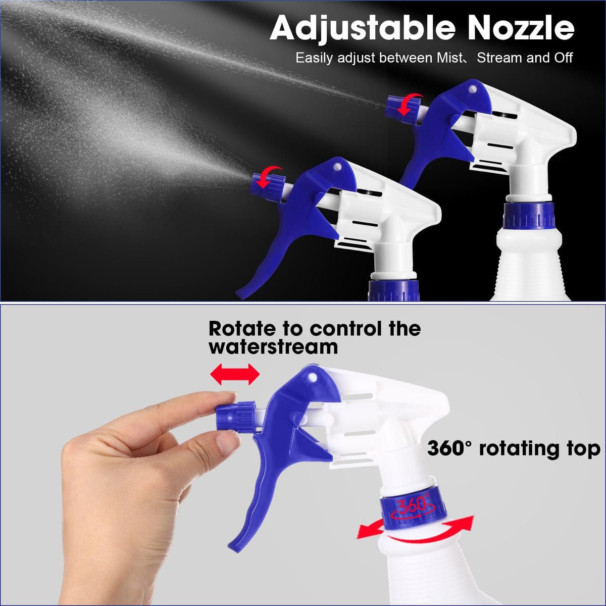 12 Pcs 16 Oz Plastic Spray Bottles