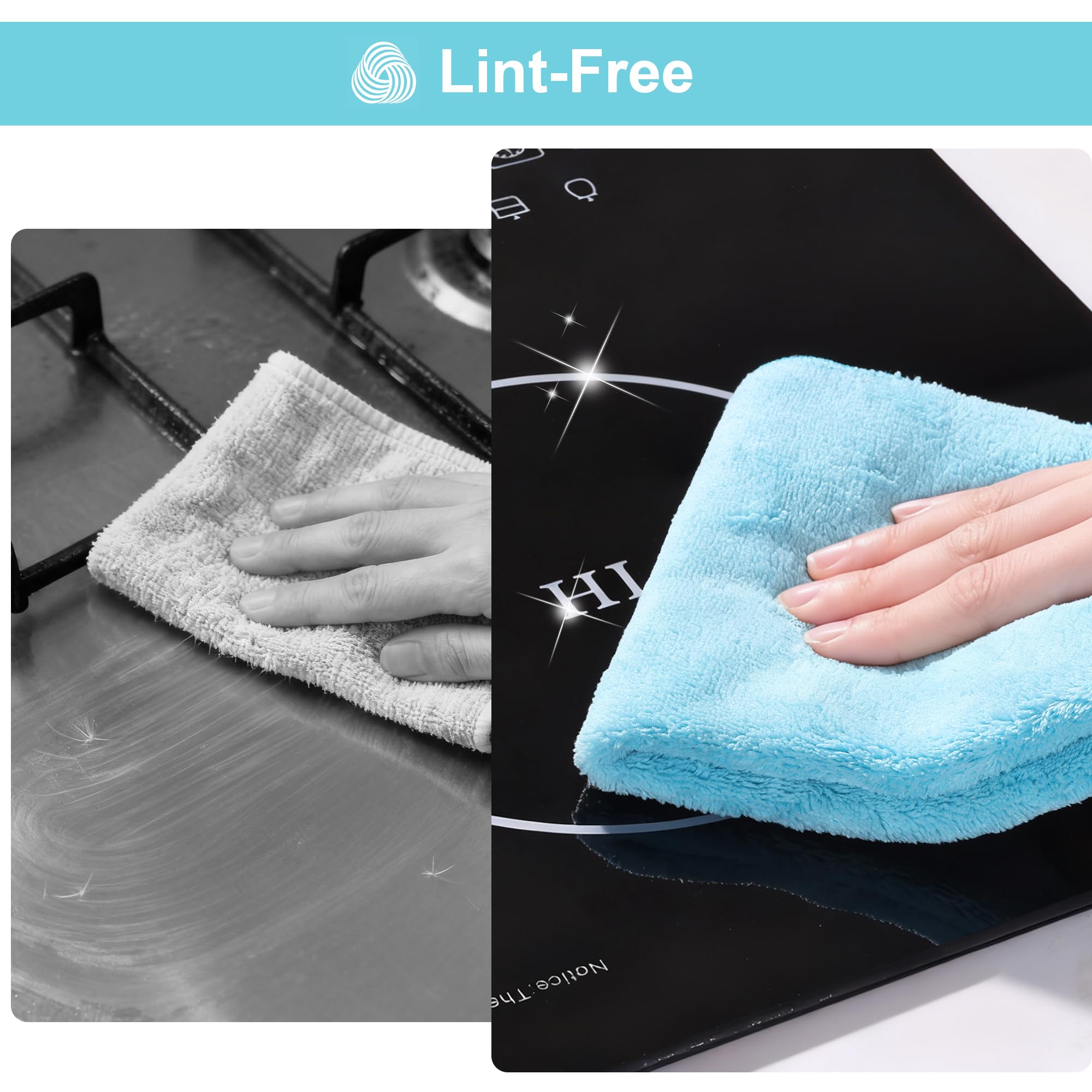 Microfiber Cleaning Cloths Cyan (18 Count)