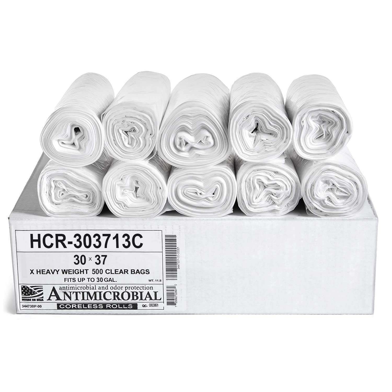 HCR 303713C High Density Star Sealed Coreless Roll Bags (500 Count)